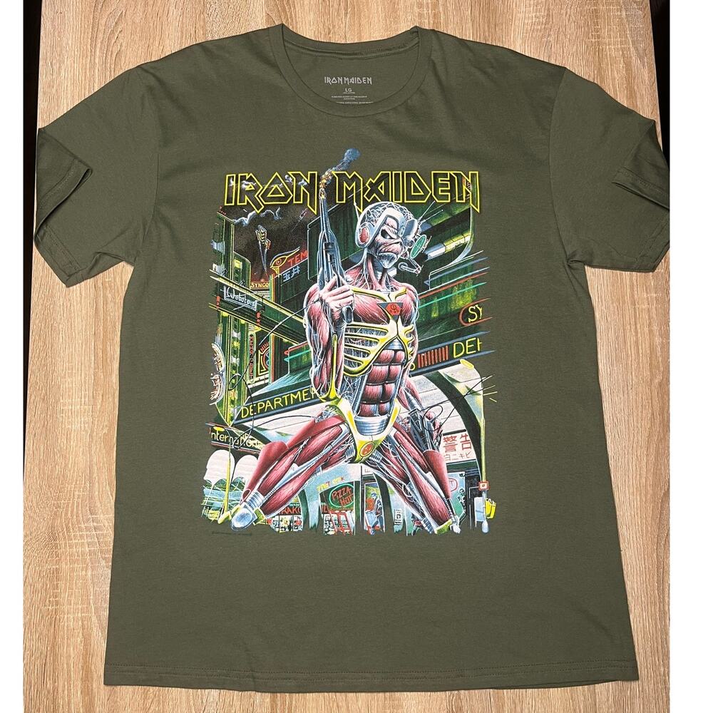 Iron Maiden Somewhere on Tour 86-87' Vintage Green TShirt